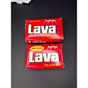 Vintage 1990 (2) Bars of LAVA Pumice Hand Soap P&G Made in USA Large Regular